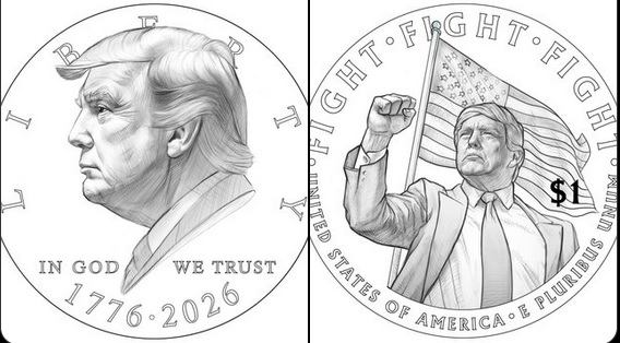 Chipul lui Trump pe monedă americană