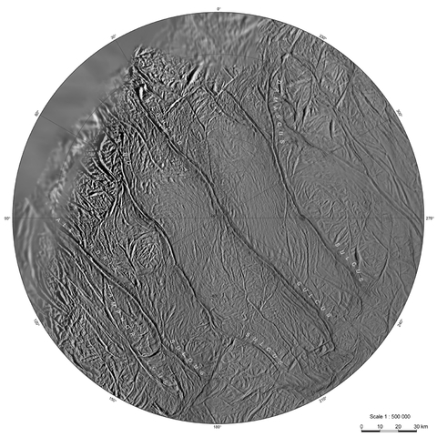 Enceladus. Polul Sud Enceladus. Polul Sud