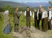 Pictura lui Erik Werenskiold. Inmormantarea. Detaliu