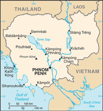 Hartă Cambodgia