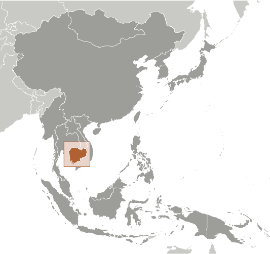 Localizare pe hartă Cambodgia