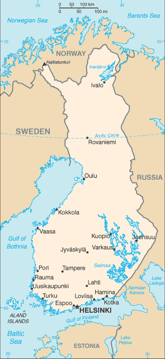 Finlanda. Harta Finlanda. Harta