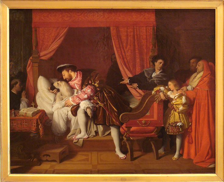 Francis I primind ultima suflare a lui Leonardo da Vinci - Ingres Francis I primind ultima suflare a lui Leonardo da Vinci - Ingres