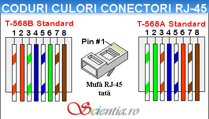 Coduri culori 568A si 568B