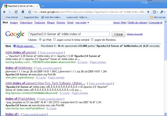 Interogare server Apache