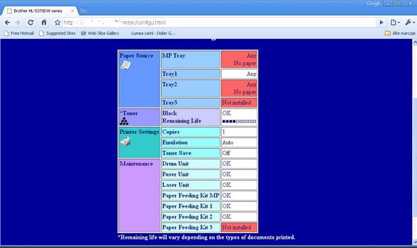 Printer configuration