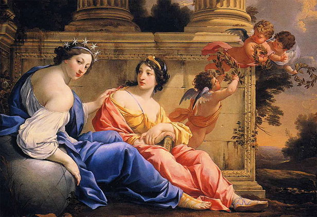 Muzele Urania si Caliope de Simon Vouet Muzele Urania si Caliope de Simon Vouet