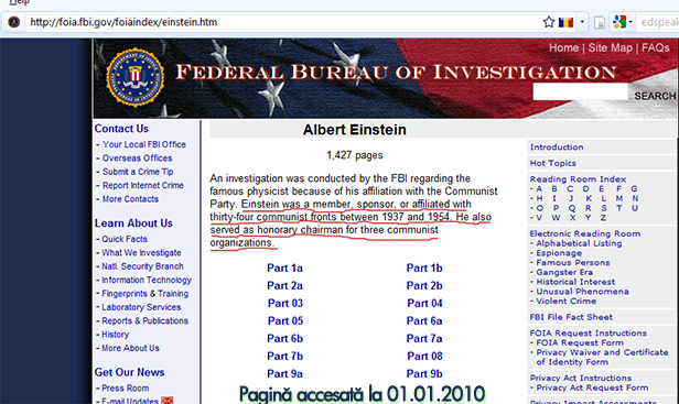 Einstein - dosar FBI Einstein - dosar FBI